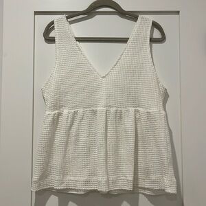 White Waffle Tank
